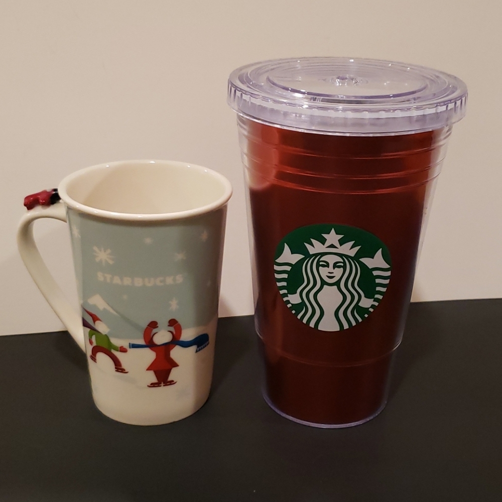 2 Starbucks Coffee Mugs Hot Cold Winter